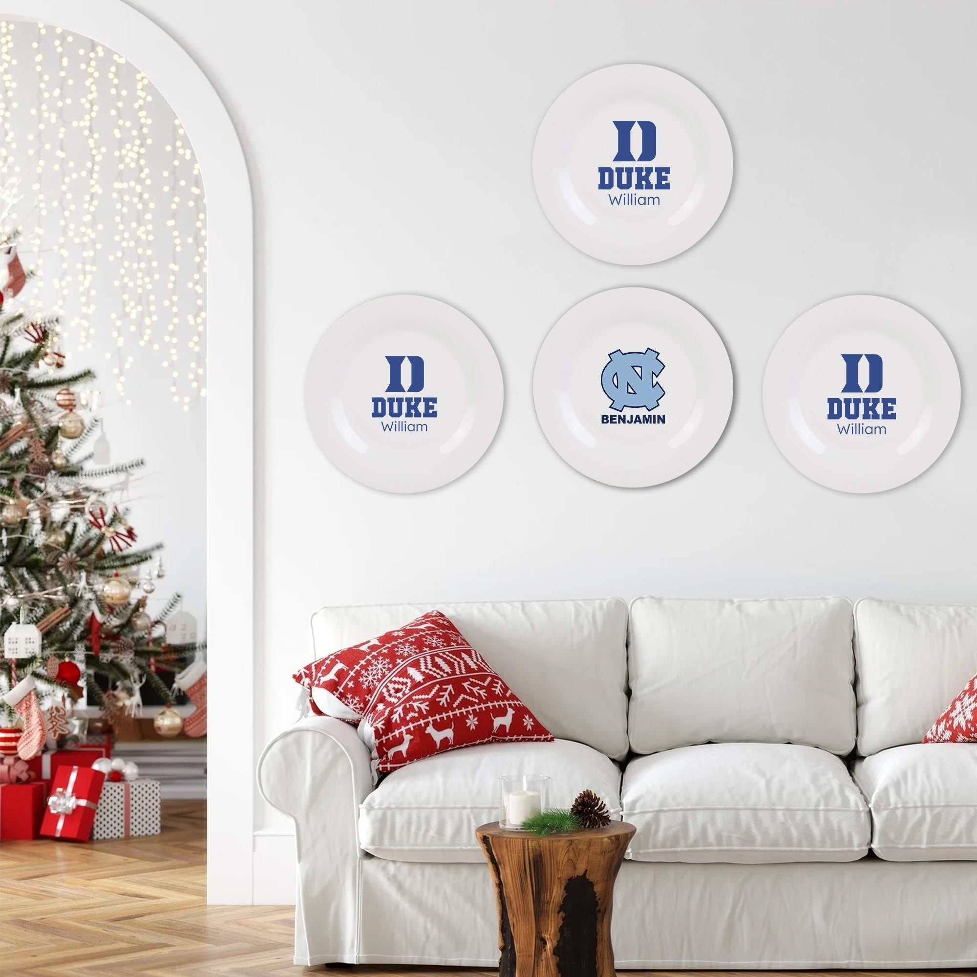 Personalized UNC Tarheels Ceramic Plate Decor UNC Tar Heels Fan Plate.