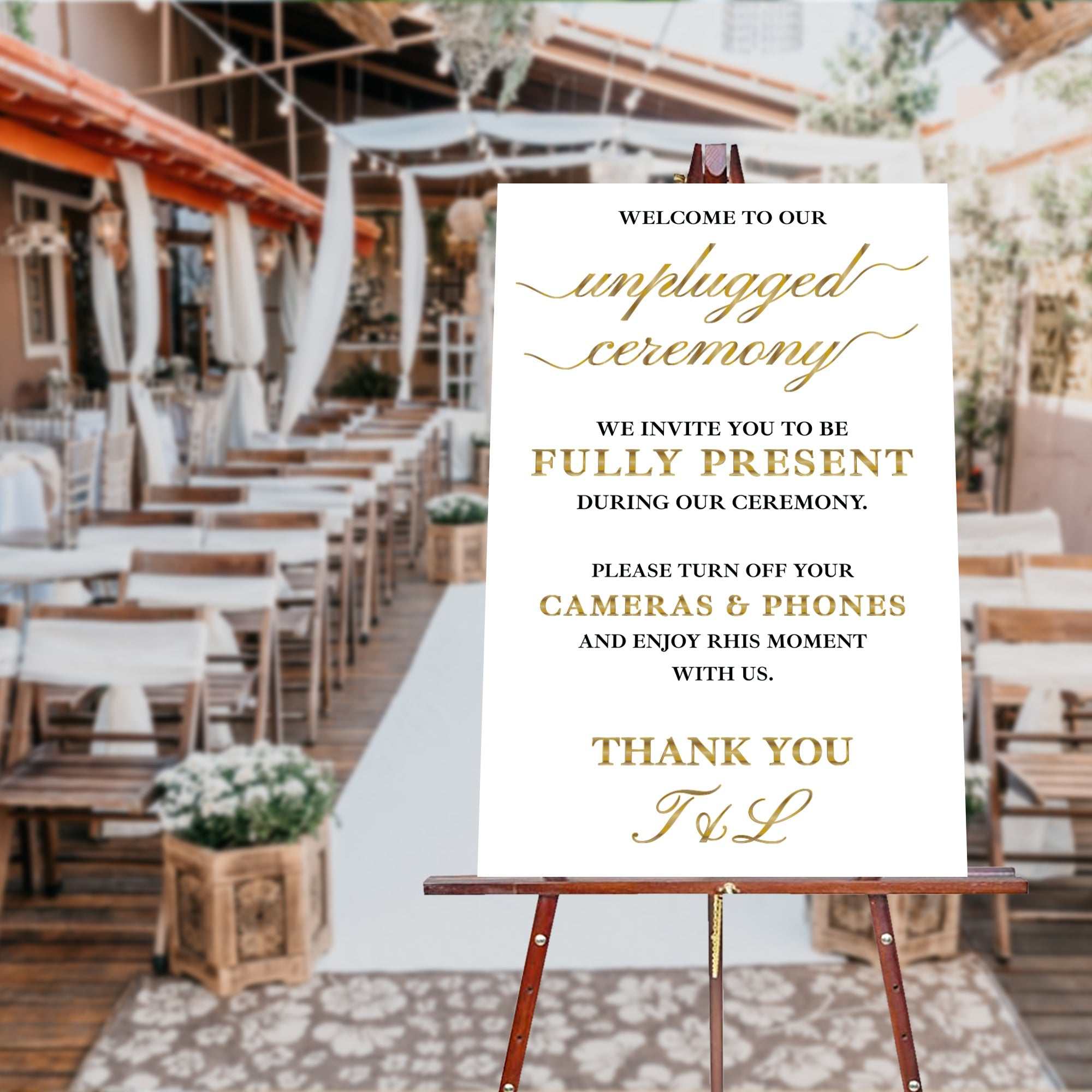Unplugged Ceremony Sign, Unplugged Wedding Sign, Modern Wedding Decor, Entry Way Decor, Stylish Wedding Sign, Wedding Decor