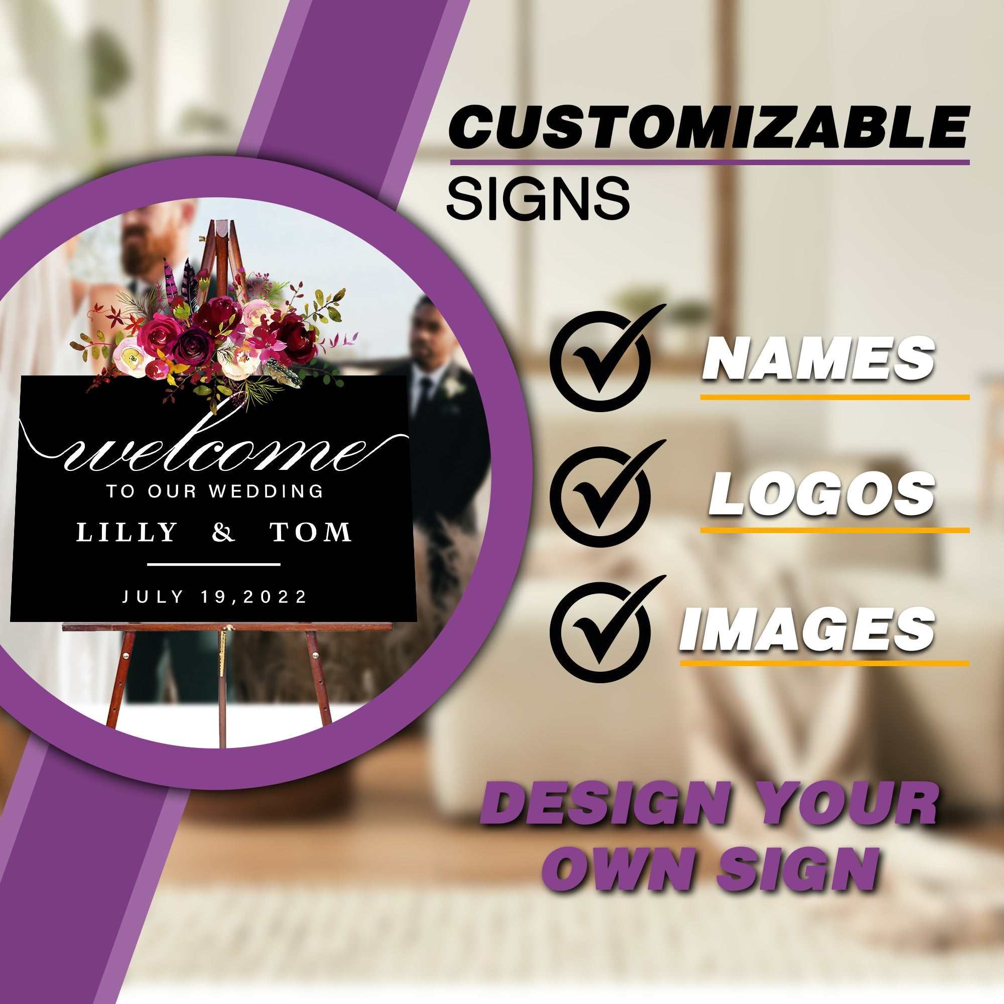 Wedding Welcome Sign- Acrylic Wedding Decor Welcome To The Wedding Sign, Personalized Wedding Sign, Wedding Decor, Acrylic Welcome Sign, Acrylic Wedding Sign